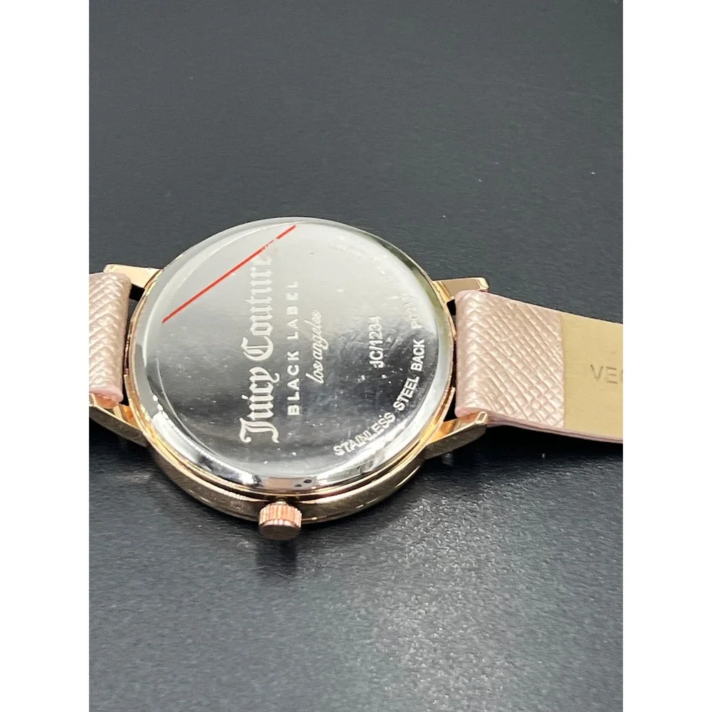 Juicy Couture Black Label Ladies Rose Gold Glitter Heart Watch New‎ Battery
